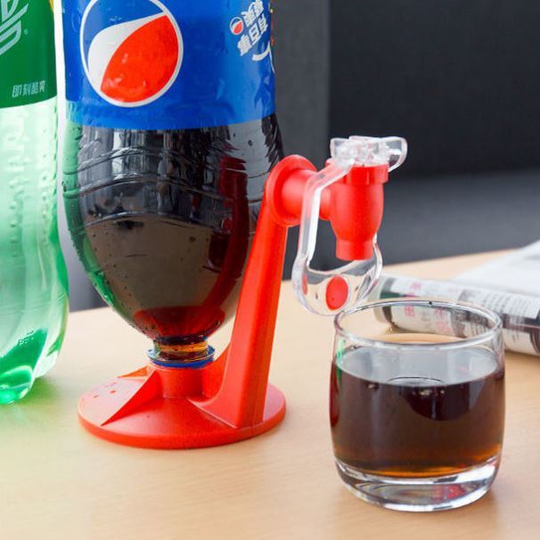 Upside Down Beverage Dispenser for Soda and Water