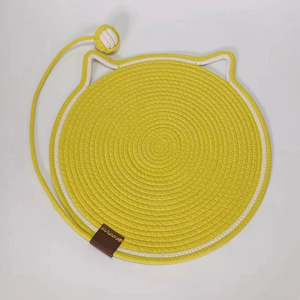 Woven Cotton Cat Scratching Pad with Integrated Ball