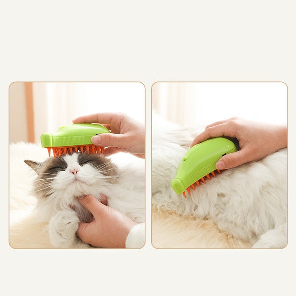 3-in-1 Pet Steam Brush: Cleaning, Massage, and Hair Removal