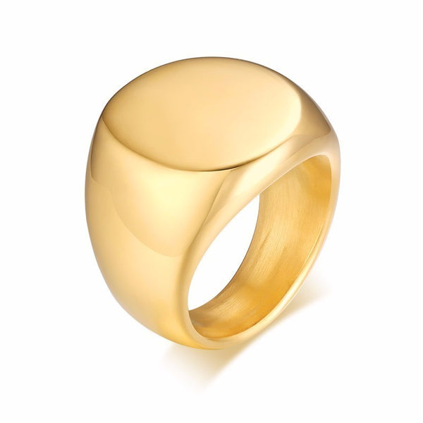 Round Ring Gold Men Fashion Trend