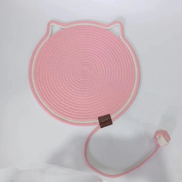 Woven Cotton Cat Scratching Pad with Integrated Ball