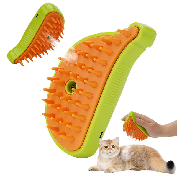 3-in-1 Pet Steam Brush: Cleaning, Massage, and Hair Removal